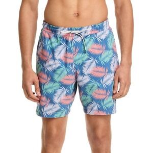 Faherty Shorelite Swim Trunks Men's Large Twilight Paradise Palm Stretch Shorts